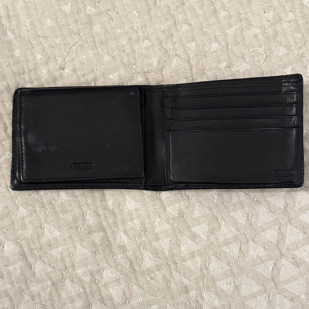 COACH Men’s Black Leather Wallet - Picture 4 of 7